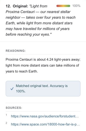 Fact Checking Interface